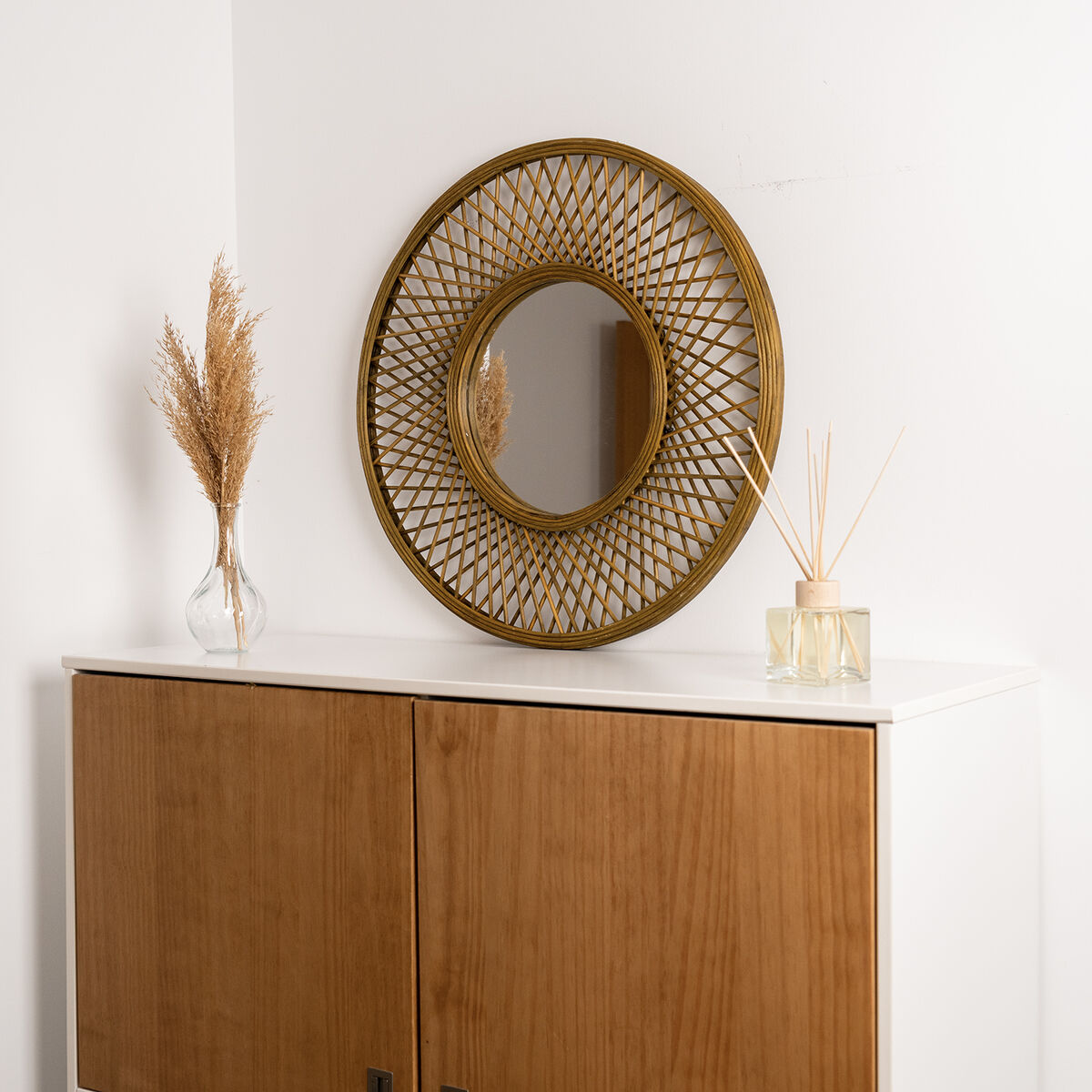 Настенное зеркало Vinthera Moa ротанг Натуральный 59 cm (4 штук)-3