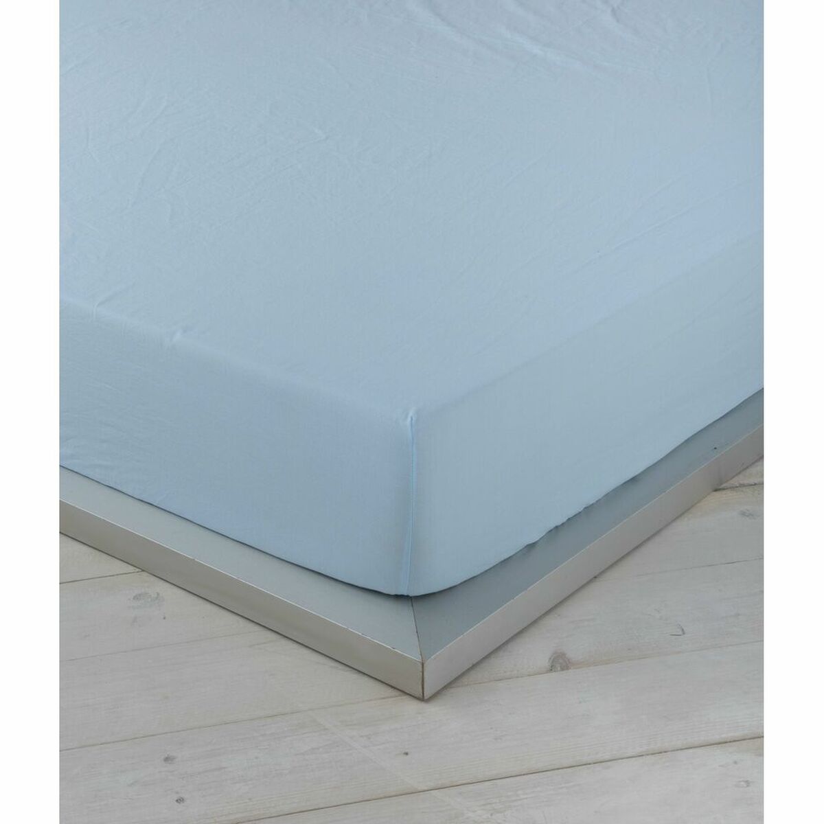 Fitted bottom sheet Naturals Blue 140 x 190/200 cm-2