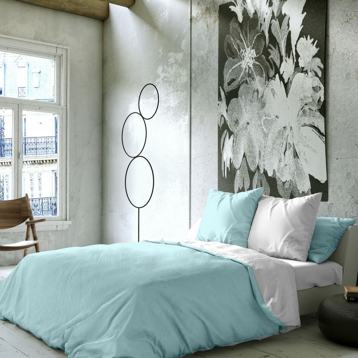 Naturals FUNDA NORDICA BICOLOR REVERSIBLE Blue White 150床（240 x 270 cm）-4