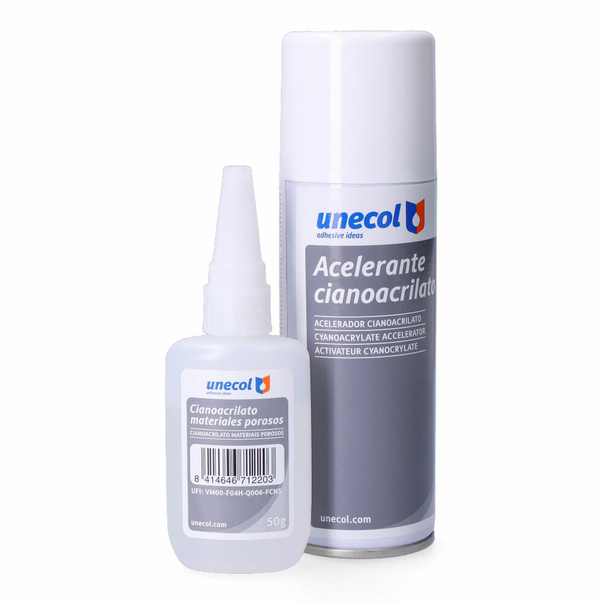 Цианоакрилатный набор Unecol A7156 200 ml 50 g 2 Предметы-2