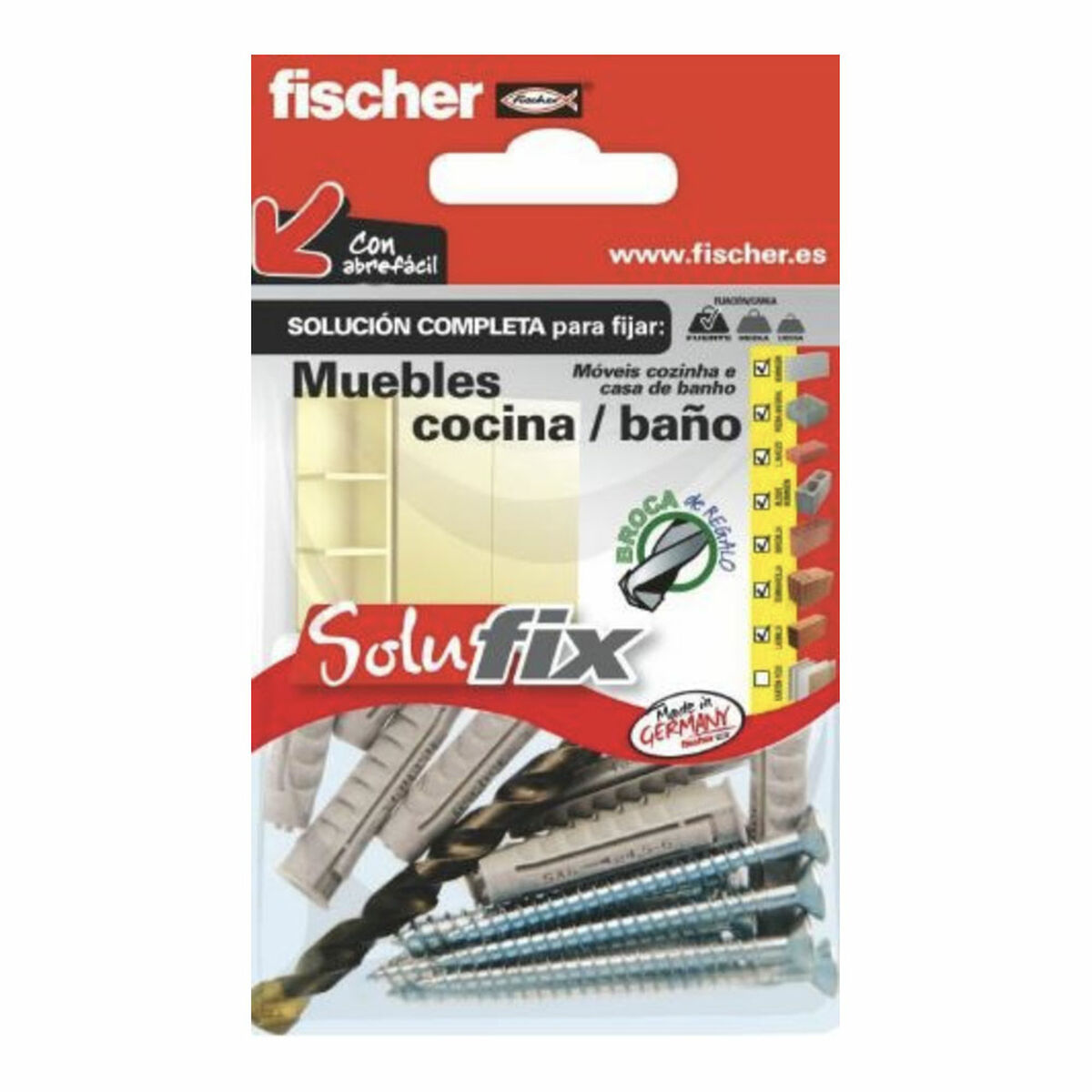 Set de fijación Fischer Solufix 502692 Muebles Cocina Baños 17 Artículos
