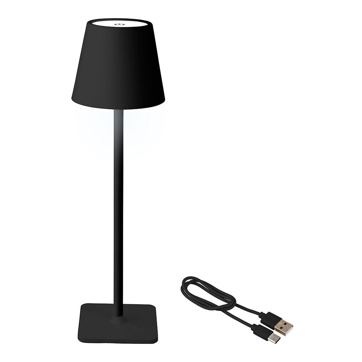 Lumineo 894376 LED Masa Açık Siyah Metal 17 cm Şarj Cihazı