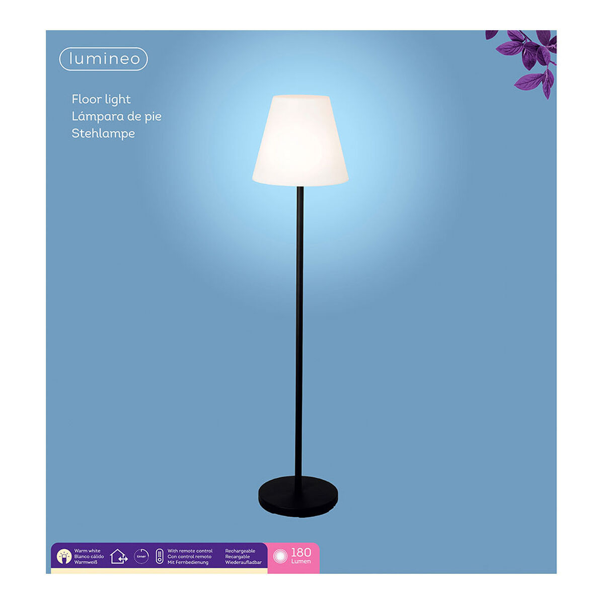 Stehleuchte Lumineo 894459 Schwarz 150 cm Ladegerät-2