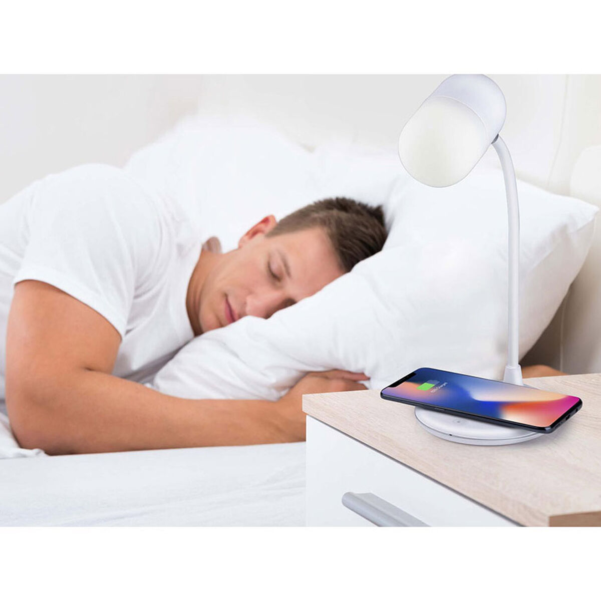 Светодиодная лампа с динамиком и беспроводным зарядным устройством Grundig Белый Ø 12 x 26 cm Пластик 3-в-1-7