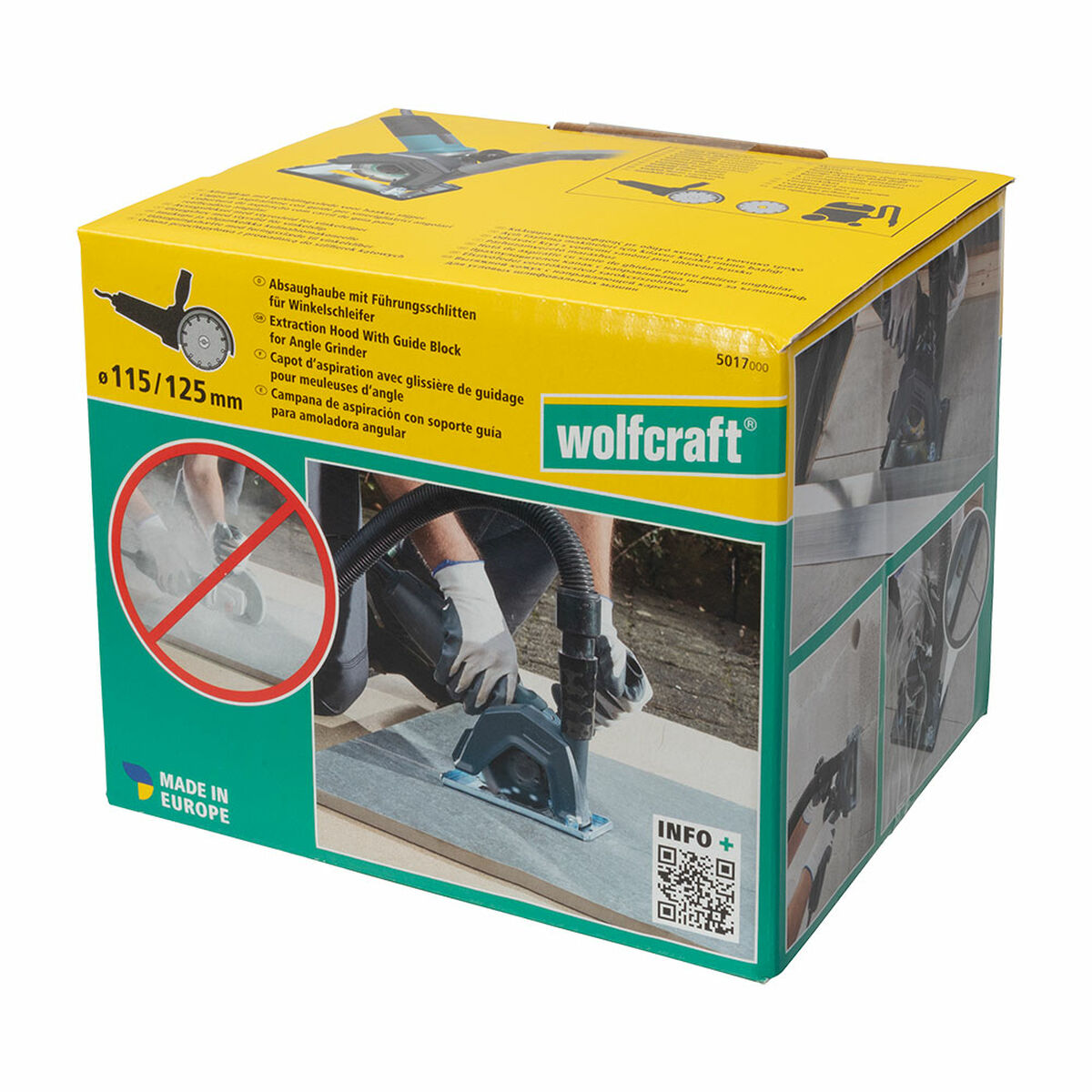 Support for dust aspiration guide and guide for Wolfcraft 5017000 angle grinder-5