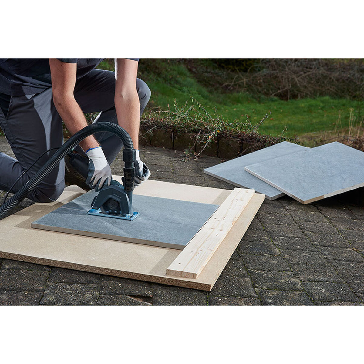 Support for dust aspiration guide and guide for Wolfcraft 5017000 angle grinder-6