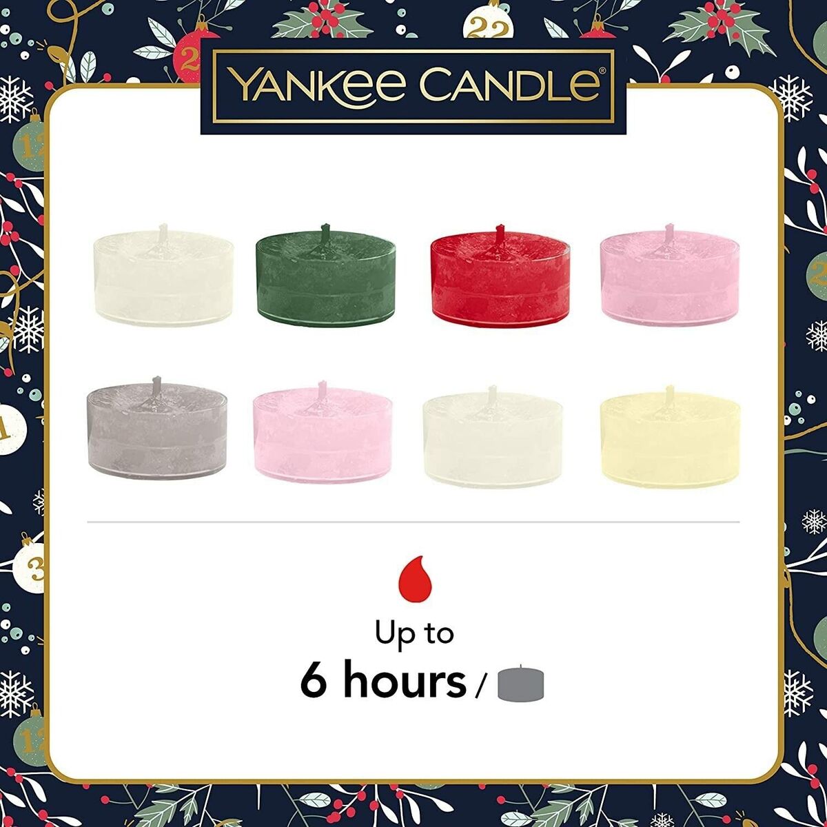 Conjunto de velas perfumadas Yankee Candle Countdown to Christmas Advent Calendar 24 Objetos-4