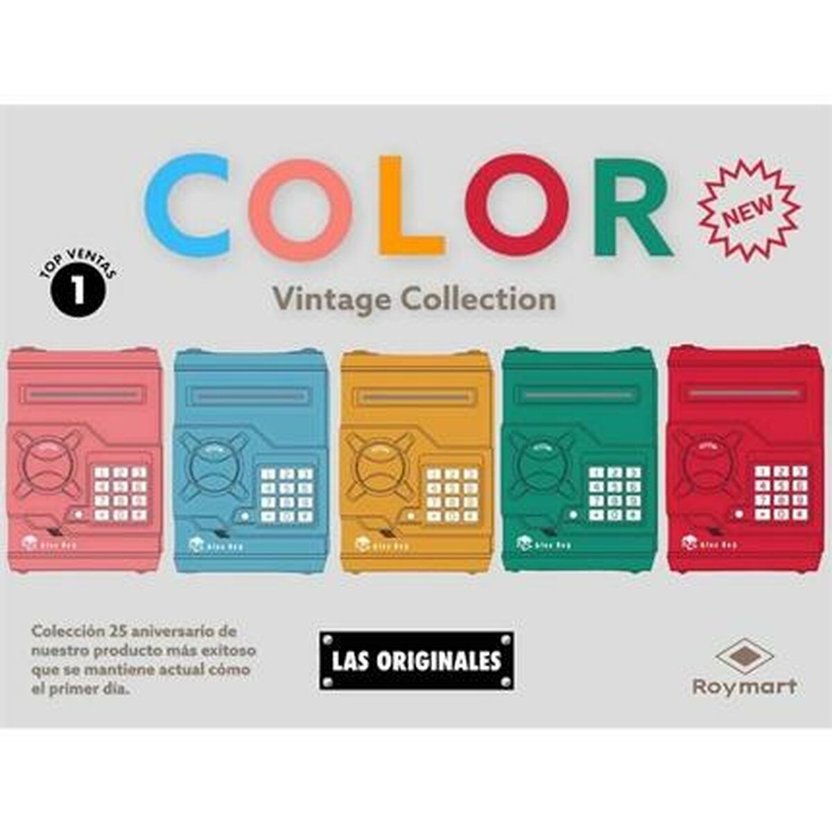 Kопилка Roymart Color Vintage Сейф 18 x 13 x 12 cm-2