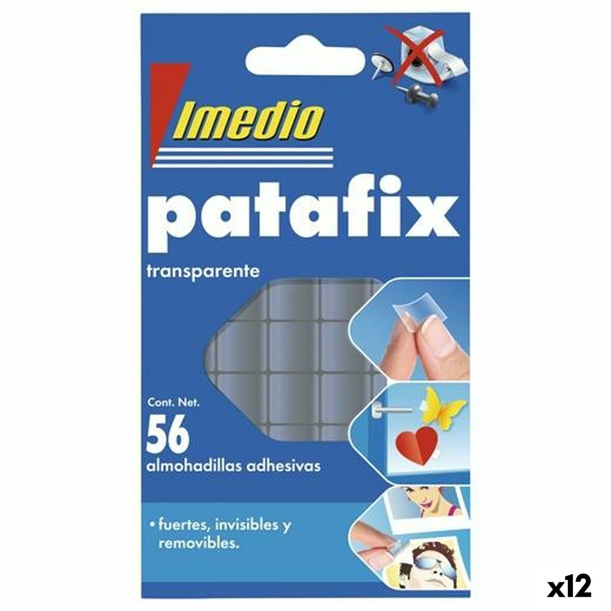 Autocollants Imedio Patafix Double face Transparent (12 pièces)