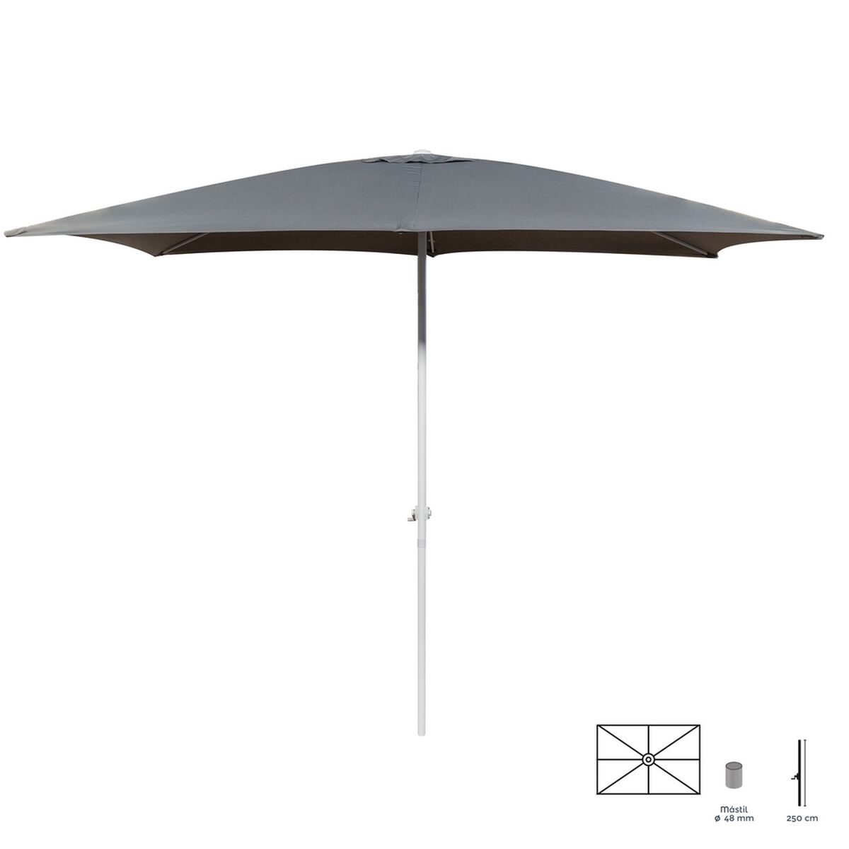 Ombrello sulla spiaggia Thais 300 x 400 cm Alluminio grigio-2