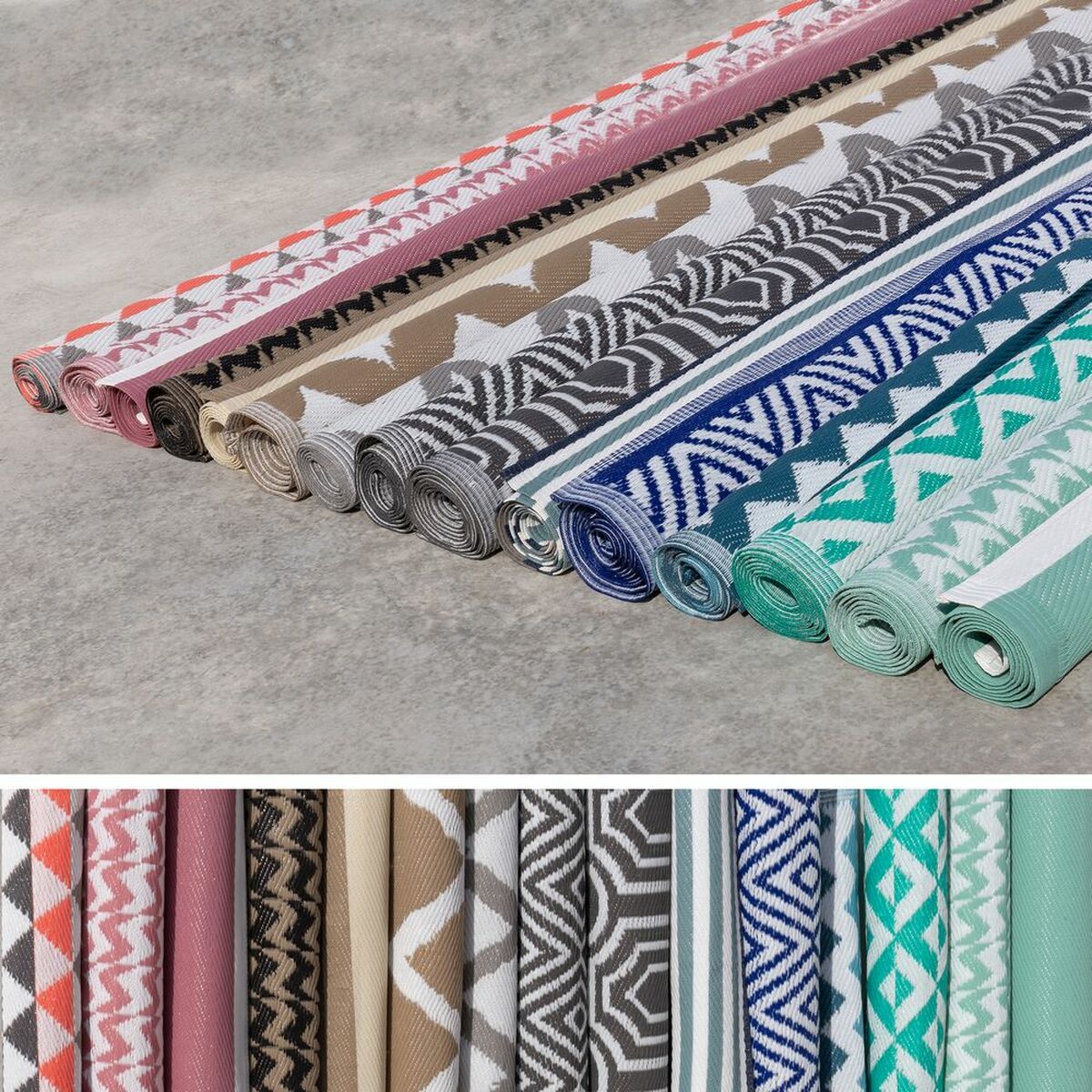 Covor stradal Andros Alb Verde Polipropilenă-2