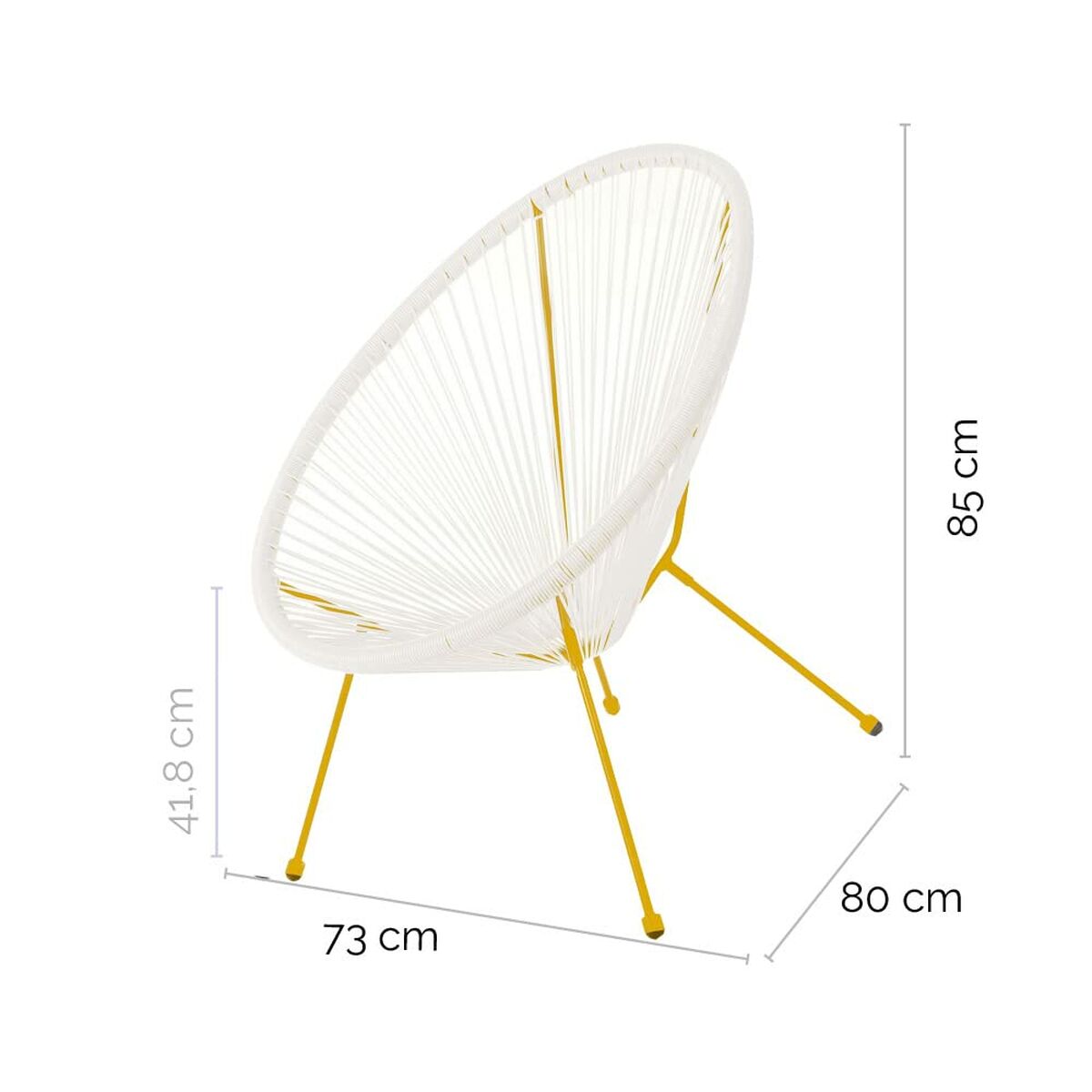Садовое кресло Acapulco 73 x 80 x 85 cm Белый ротанг Горчица-3