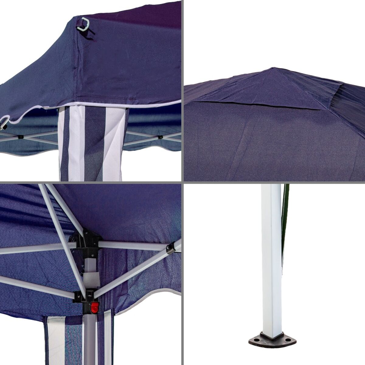 Pergola Acciaio 300 x 300 x 250 cm Blu-3