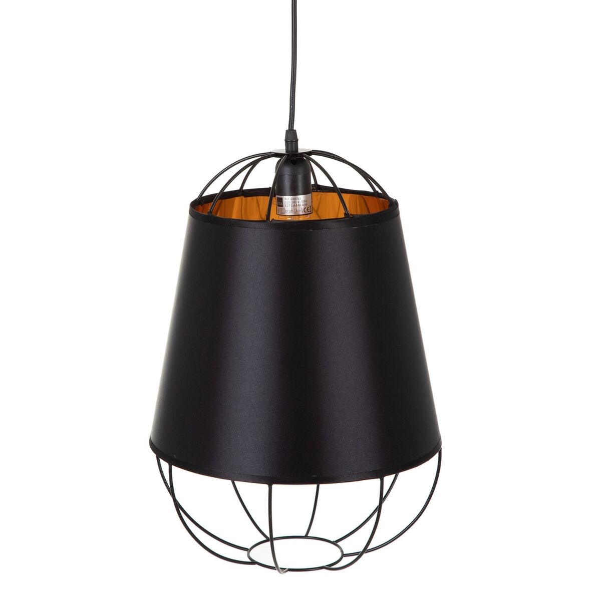 Lampadario a soffitto Nero Dorato metallo 30 x 30 x 41 cm