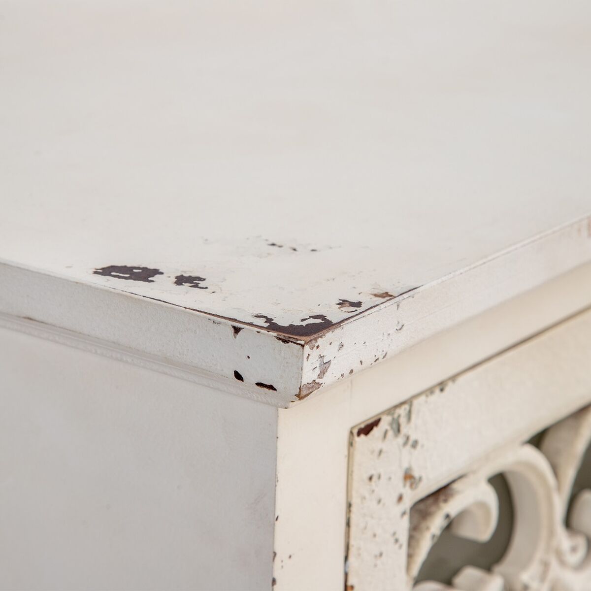 Шкаф SHABBY CHIC 71 x 40 x 111 cm Белый древесина ели Деревянный MDF-5