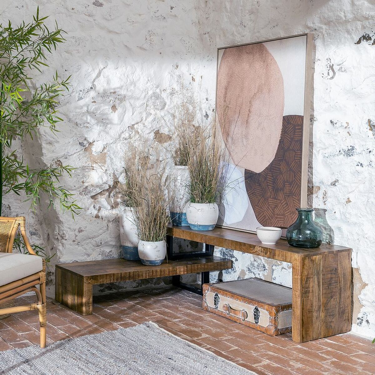 Устройство AVA Натуральный Чёрный Деревянный Железо 140 x 40 x 46 cm-3