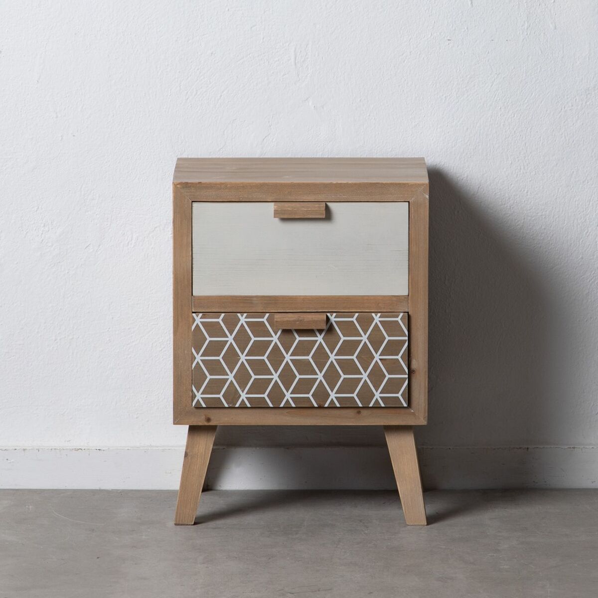 Ночной столик KENSY 40 x 30 x 55 cm Натуральный Деревянный Белый-2