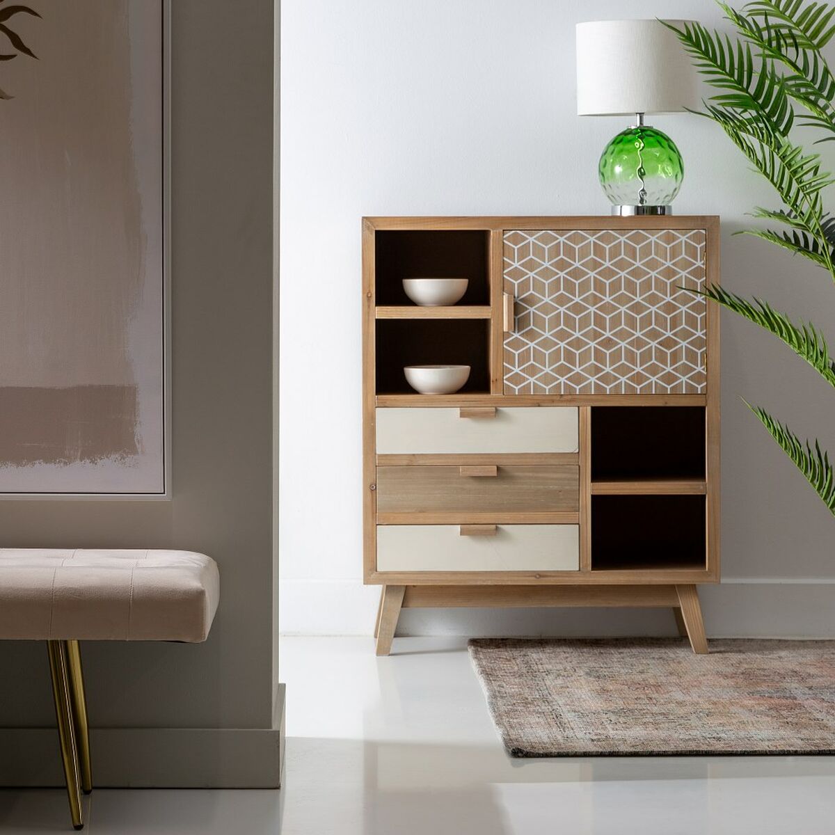 Устройство KENSY 80 x 34 x 98 cm Натуральный Деревянный Белый-8