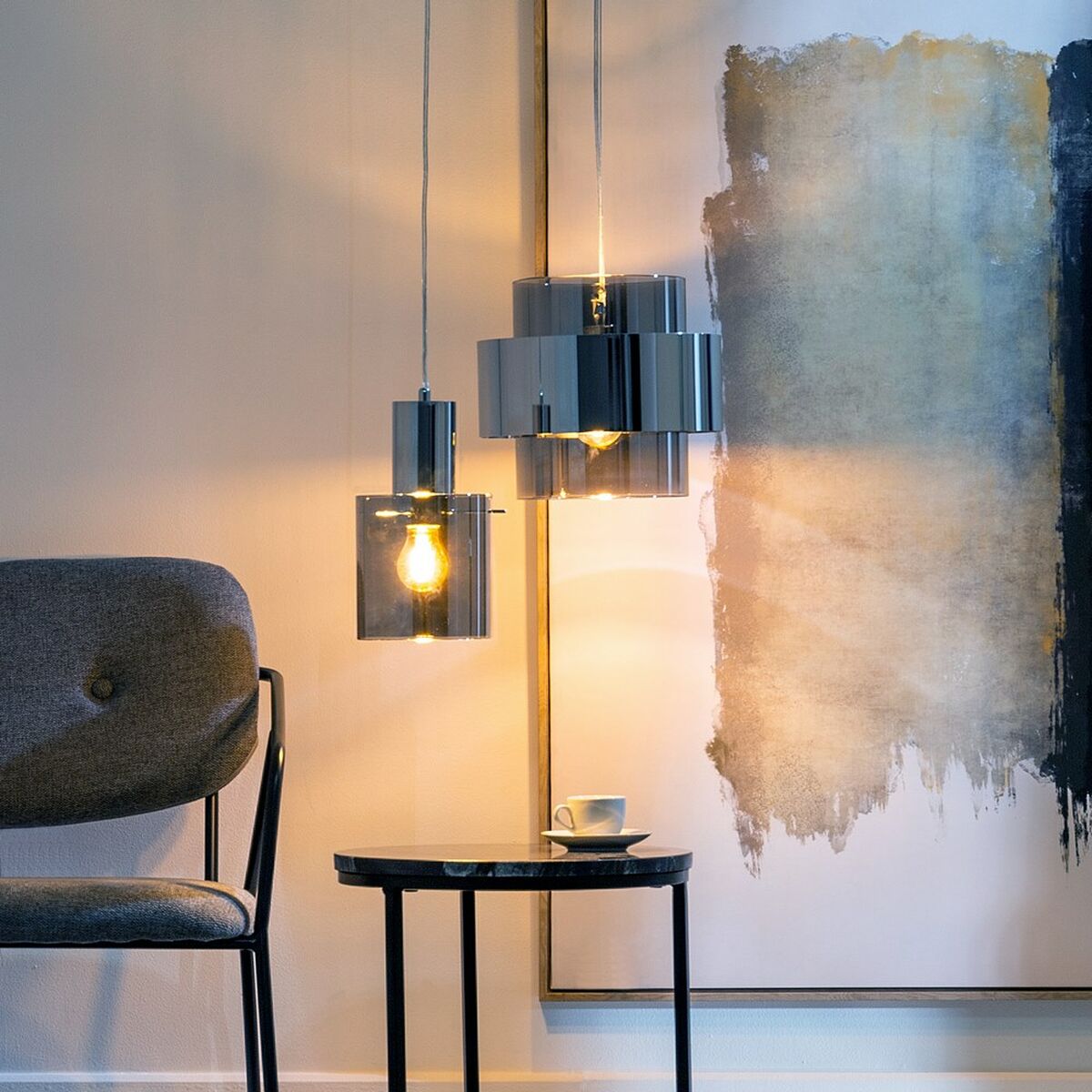 Потолочный светильник 13 x 13 x 120 cm Стеклянный Металл Серебряный Ø 15 cm-7