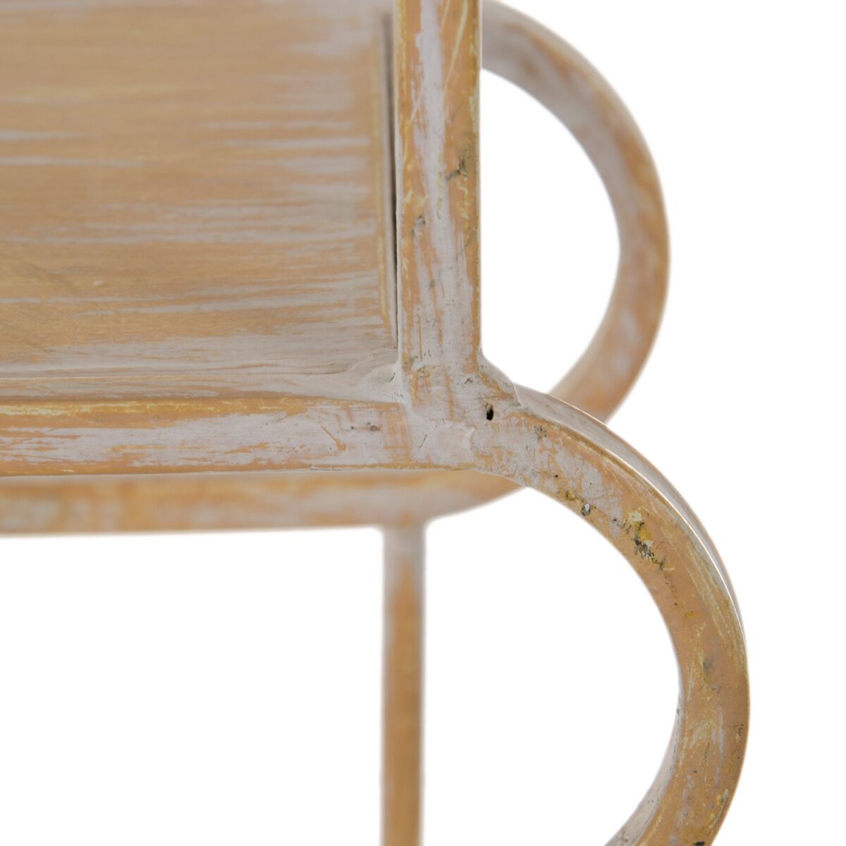 Полка 43 x 13 x 84 cm Натуральный Металл Белый-2