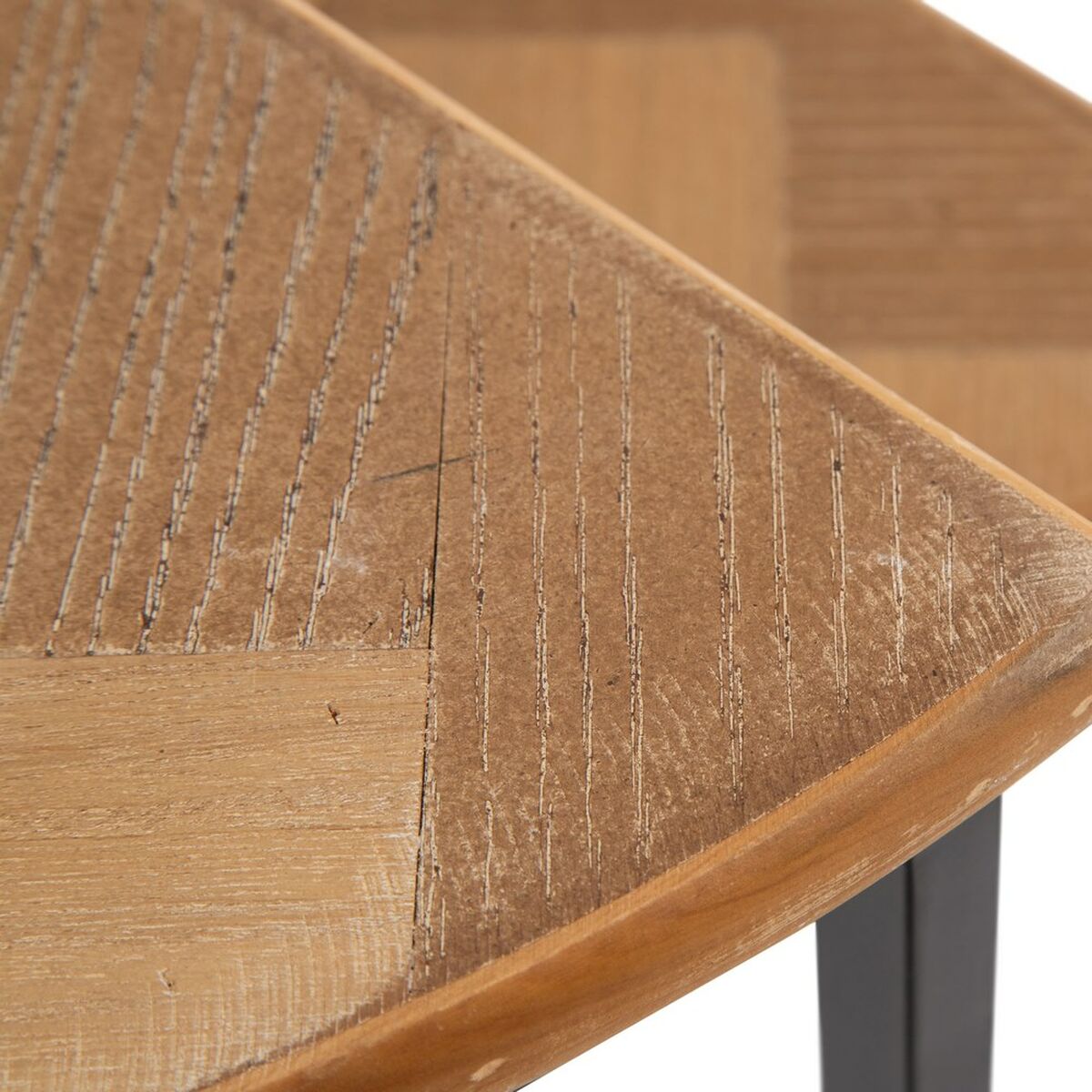 Вспомогательный стол Коричневый Чёрный Металл Железо Деревянный MDF 62,5 x 62,5 x 73 cm 62,5 x 31 x 73 cm (2 штук)-4