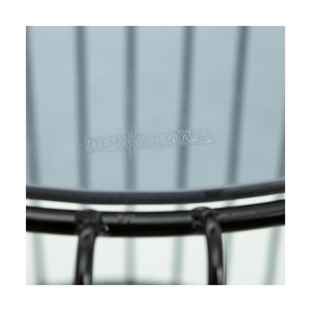 Вспомогательный стол Стеклянный Чёрный Металл 45 x 45 x 45 cm-2