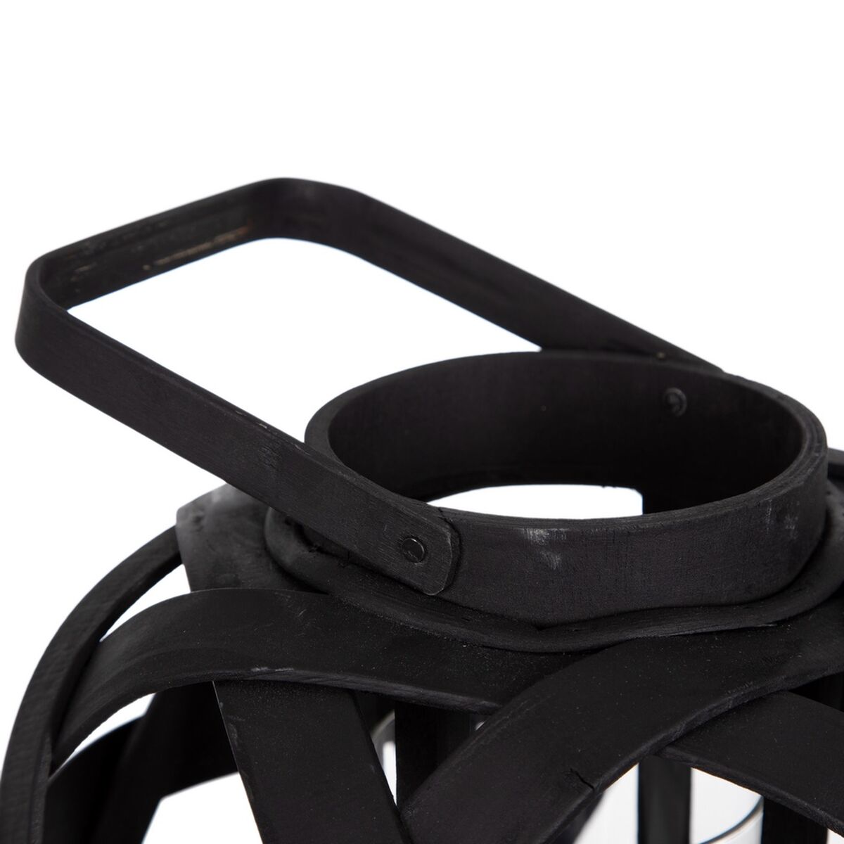 Lanterna 29 x 29 x 37 cm Candelabro Preto Bambu-2