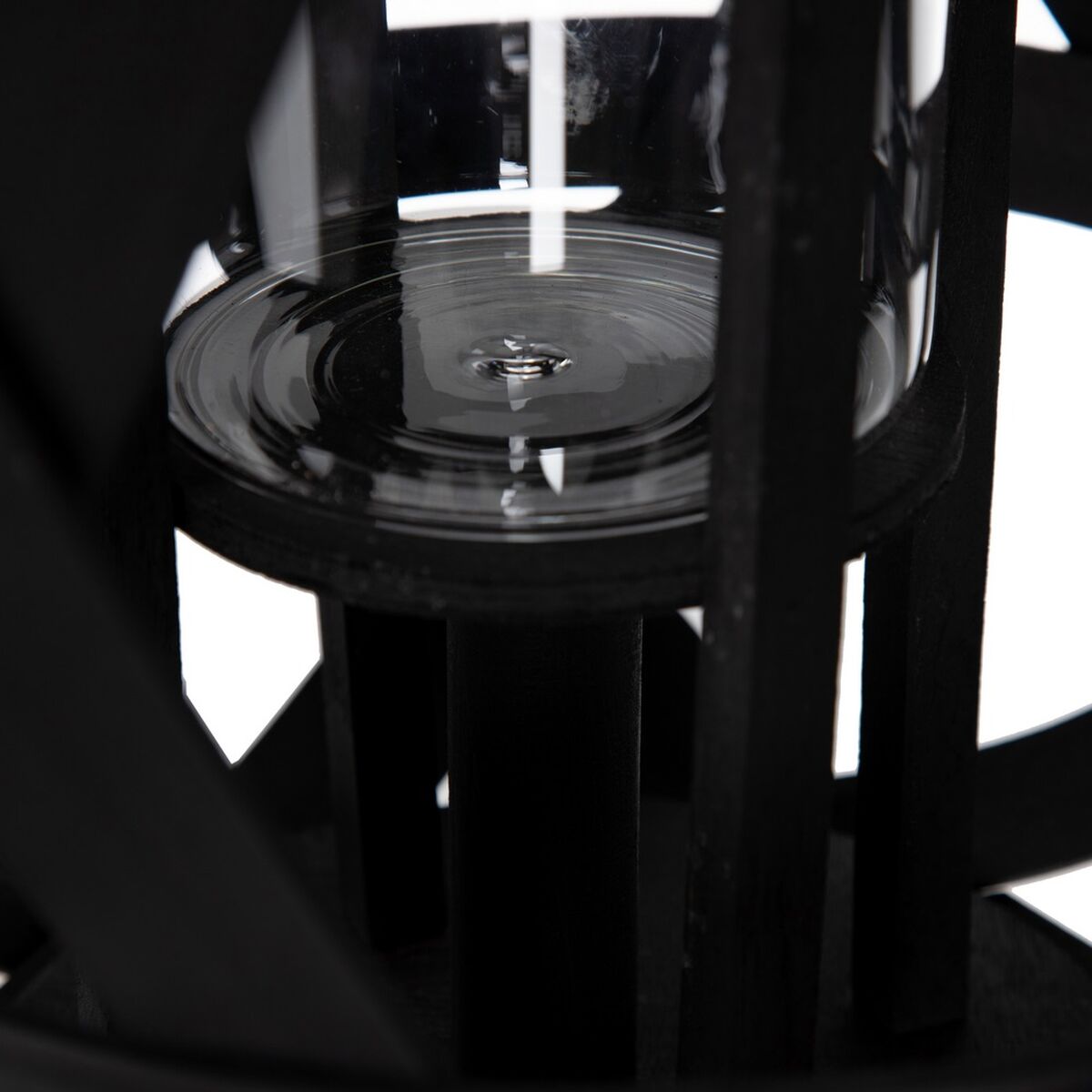 Lanterna 29 x 29 x 37 cm Candelabro Preto Bambu-3