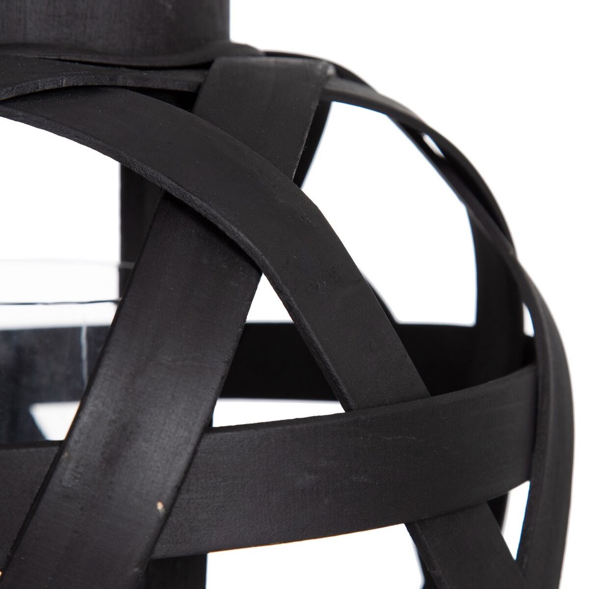 Lanterna 29 x 29 x 37 cm Candelabro Preto Bambu-5