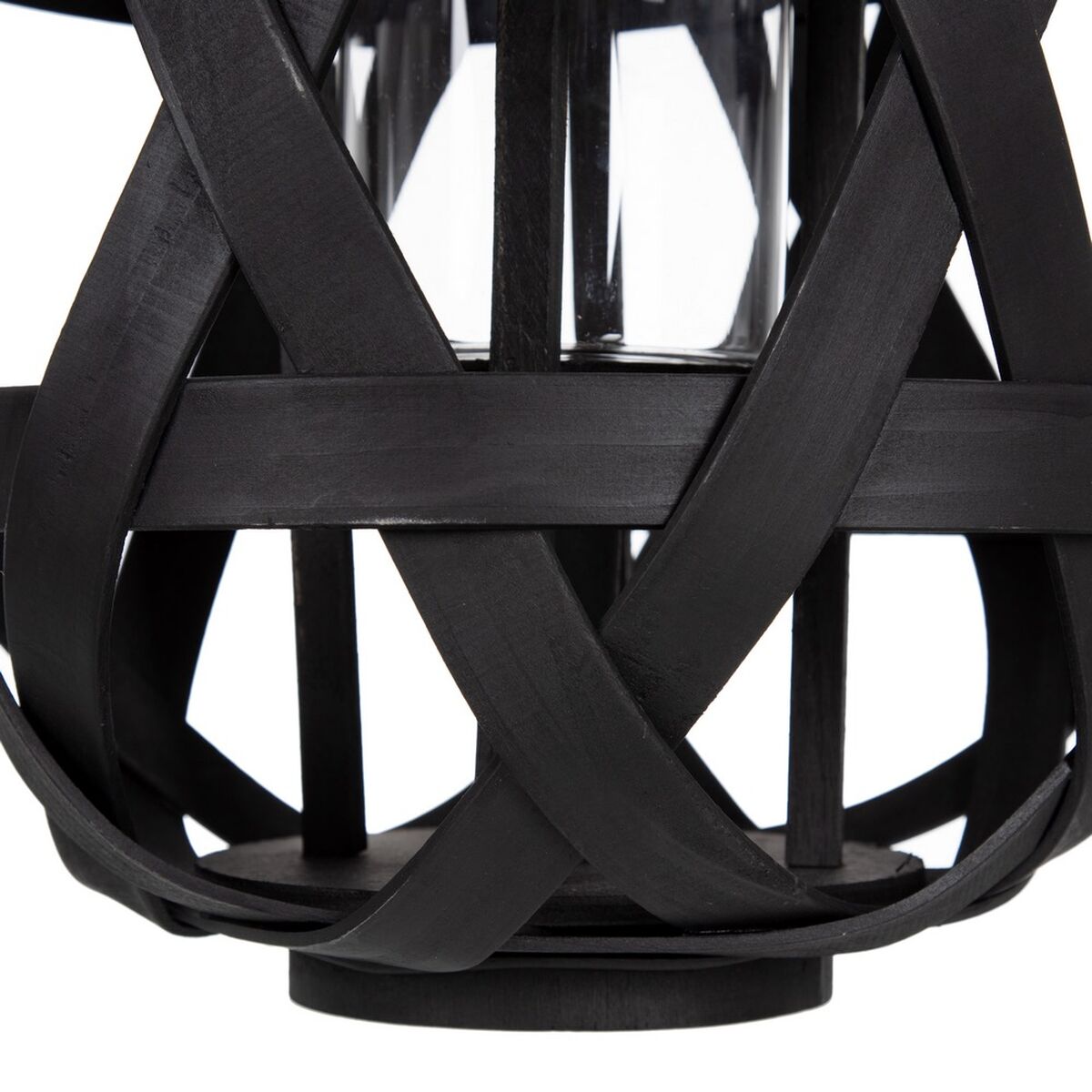 Lanterna 29 x 29 x 37 cm Candelabro Preto Bambu-6