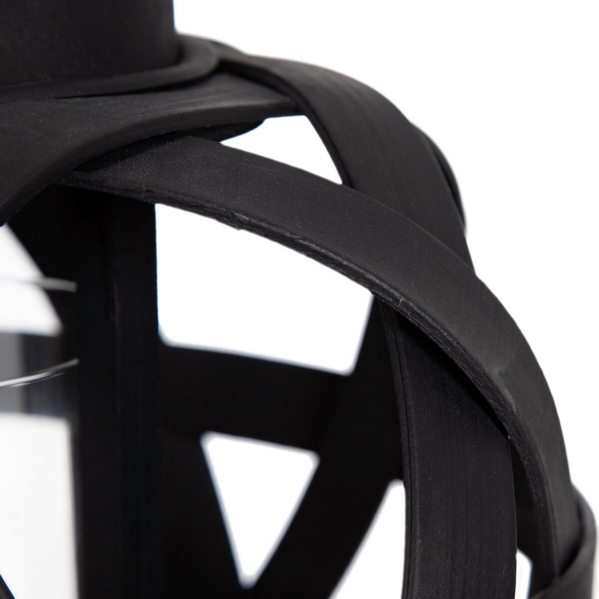 Фонарь Подсвечник Чёрный Бамбук 30 x 30 x 26 cm-2