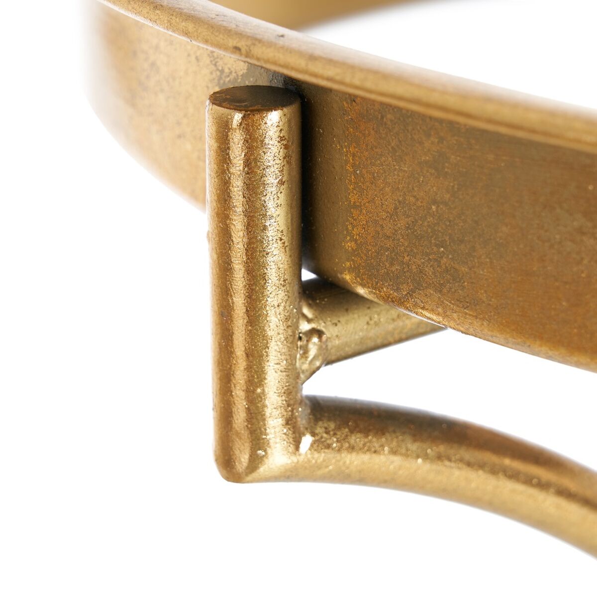 Вспомогательный стол 51 x 51 x 63 cm Стеклянный Позолоченный Металл-5