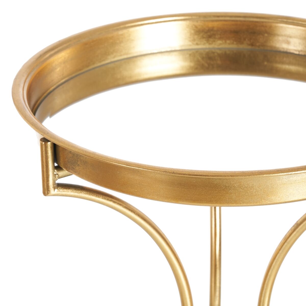 Вспомогательный стол 51 x 51 x 63 cm Стеклянный Позолоченный Металл-7