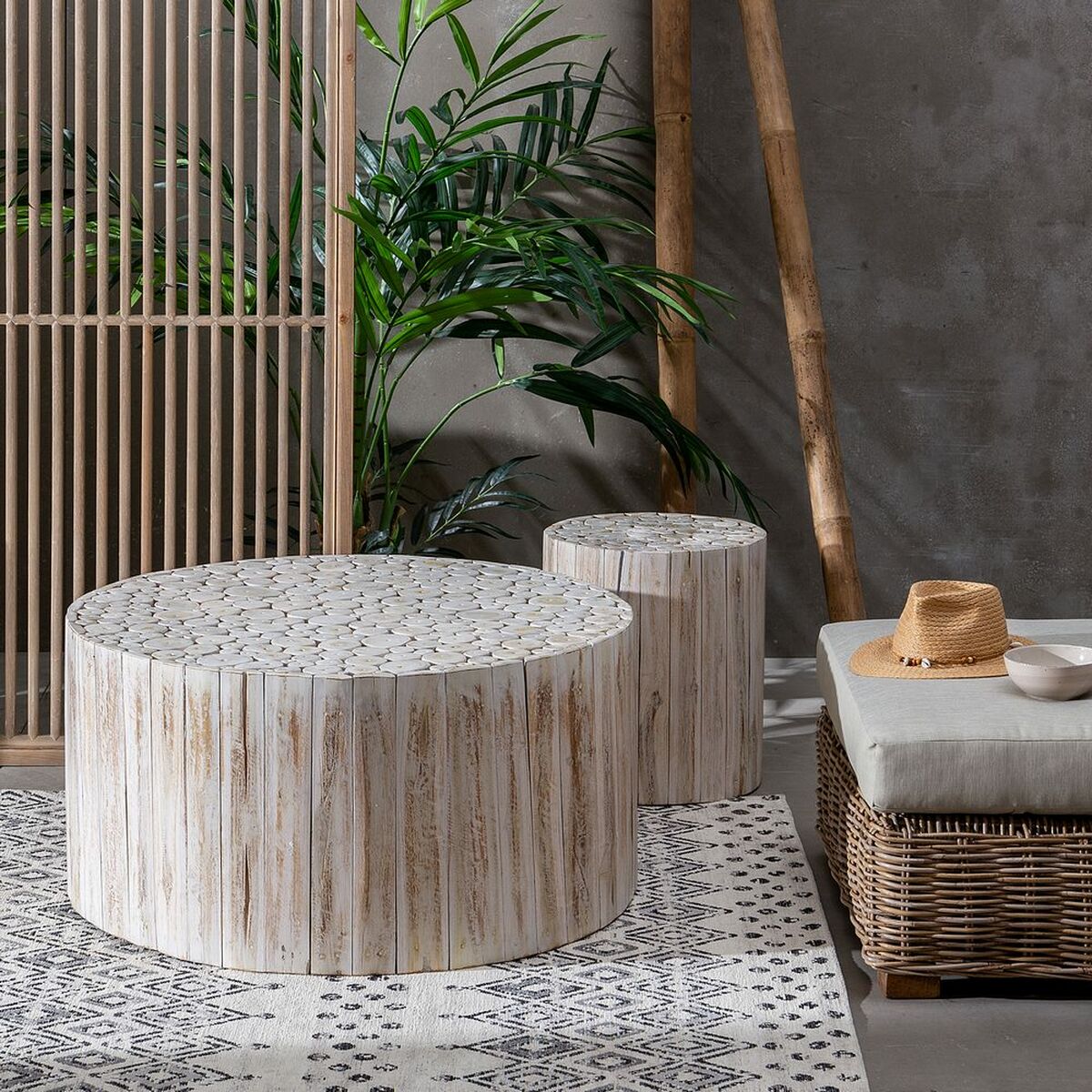 Кофейный столик AKAR древесина тика 90 x 90 x 45 cm-8