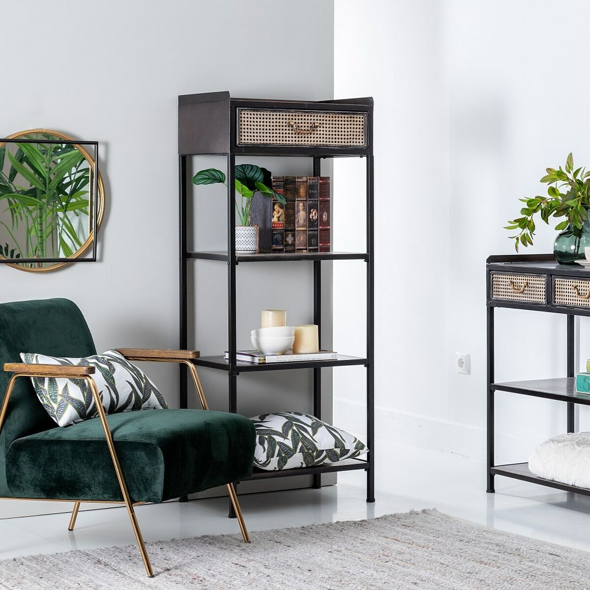 Device BRICK 55 x 38 x 140 cm Black Metal Brown-8