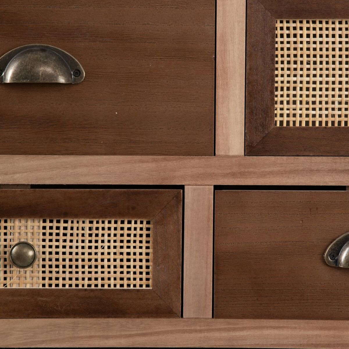 Мебель для прихожей с ящиками SASHA 106 x 33 x 90 cm Натуральный Деревянный Кремовый ротанг-6