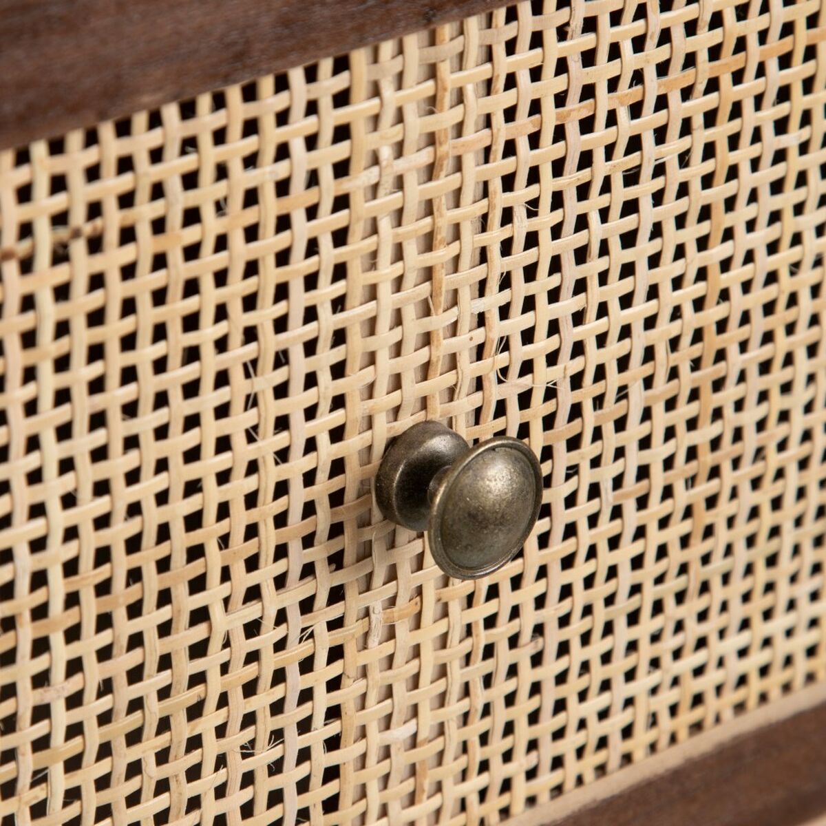 Мебель для прихожей с ящиками SASHA 106 x 33 x 90 cm Натуральный Деревянный Кремовый ротанг-7