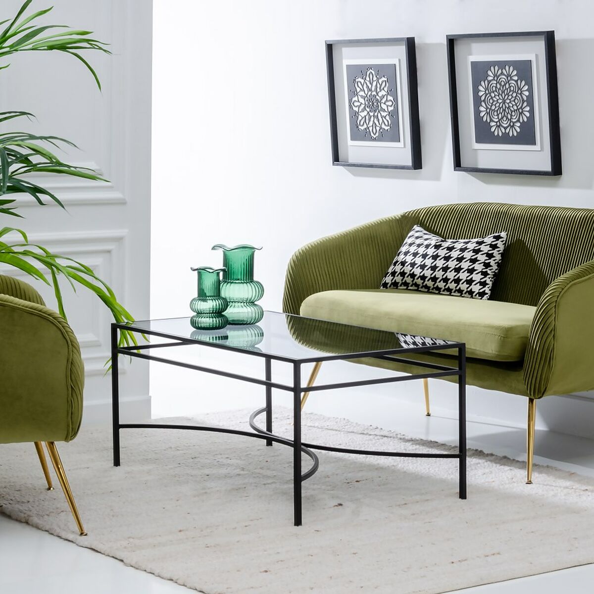 Кофейный столик 100 x 60 x 45,5 cm Стеклянный Металл-6