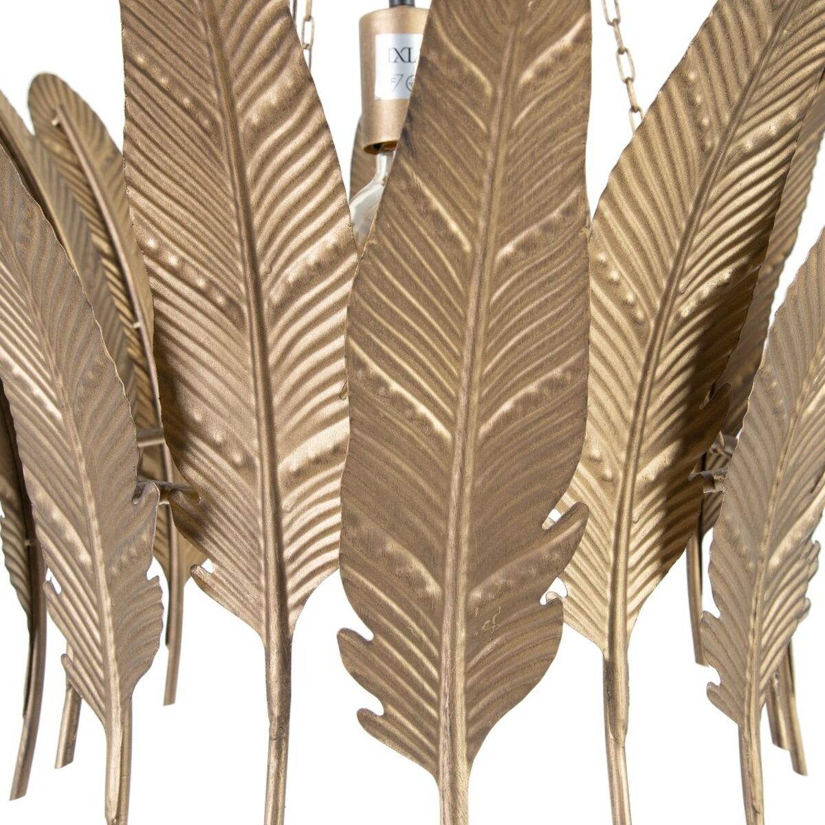 Потолочный светильник 55 x 55 x 60 cm Листья Позолоченный Металл-4