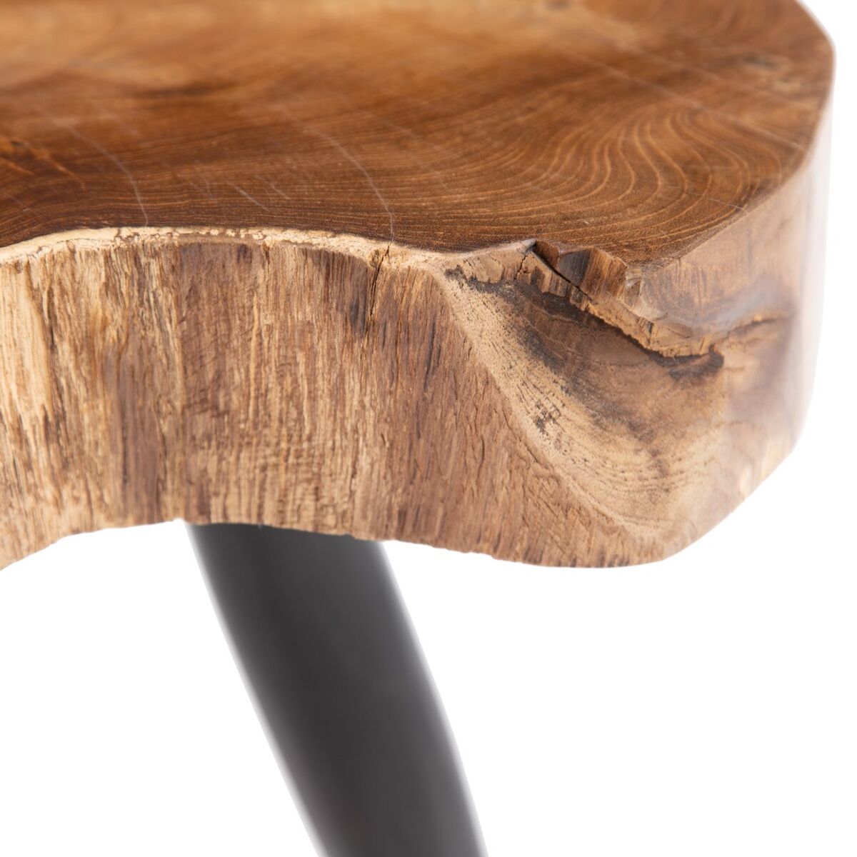 Вспомогательный стол Натуральный Чёрный древесина тика 50 x 50 x 40 cm-6