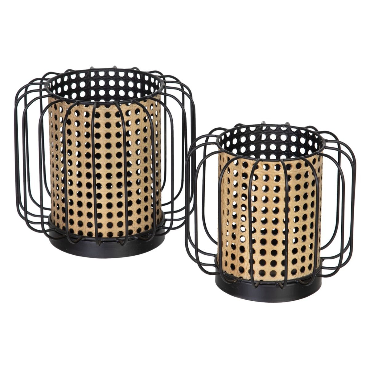 Подсвечник 21,5 x 21,5 x 19 cm Натуральный Чёрный Металл-5