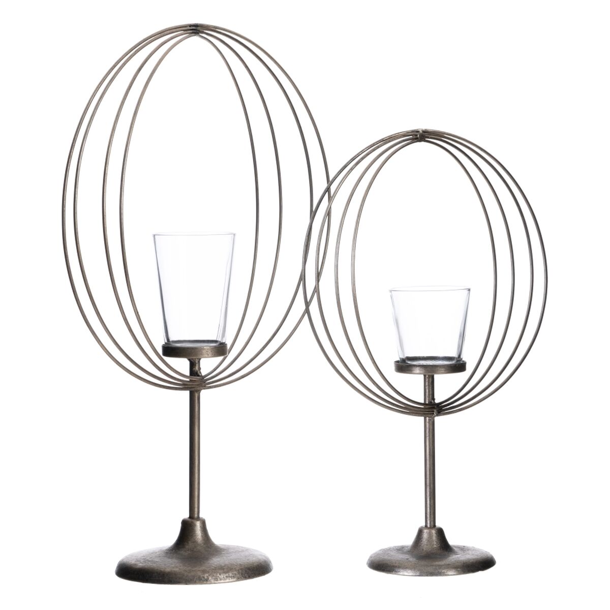 Подсвечник 32,5 x 14,3 x 49,5 cm Стеклянный Металл Серебряный-5