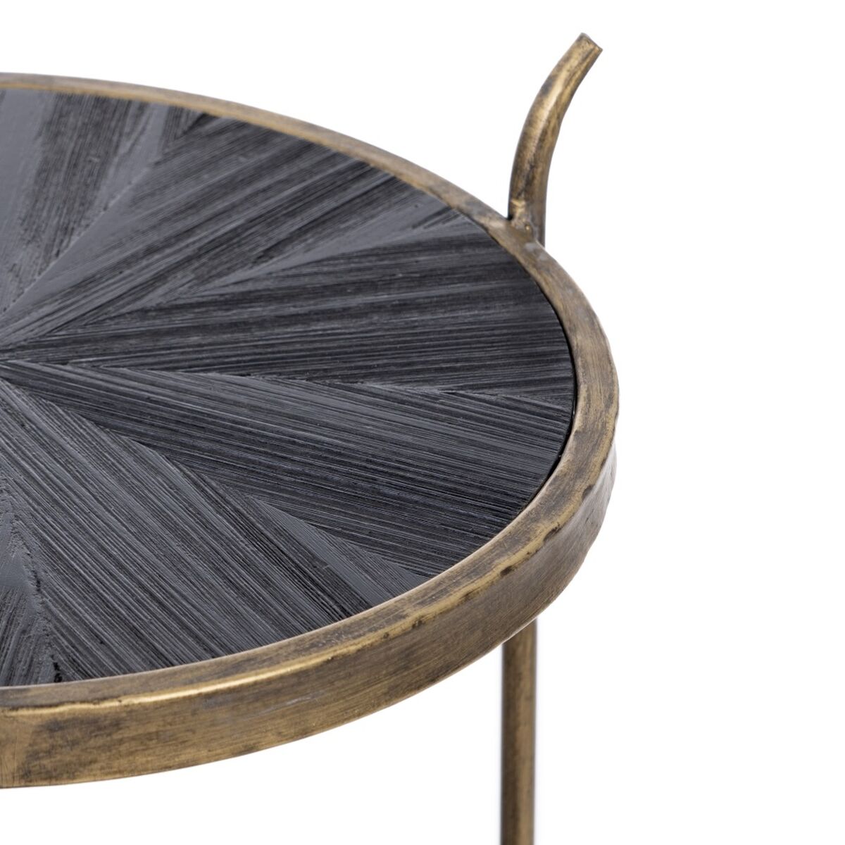 Полка 37,5 x 39 x 89,4 cm Чёрный Позолоченный Металл Деревянный-4