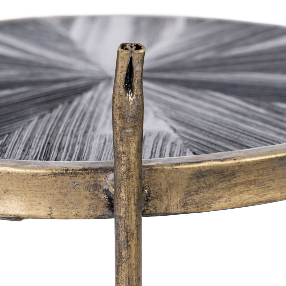 Полка 37,5 x 39 x 89,4 cm Чёрный Позолоченный Металл Деревянный-6