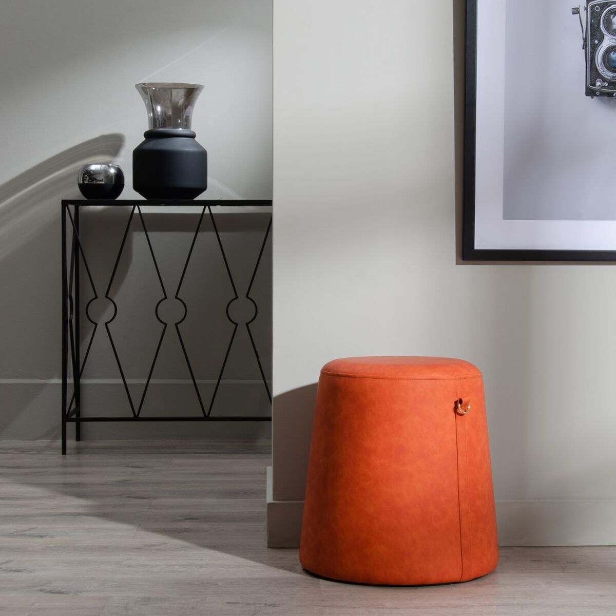 Pouf Dark Red Artificial Leather 41 x 41 x 42 cm DMF-5