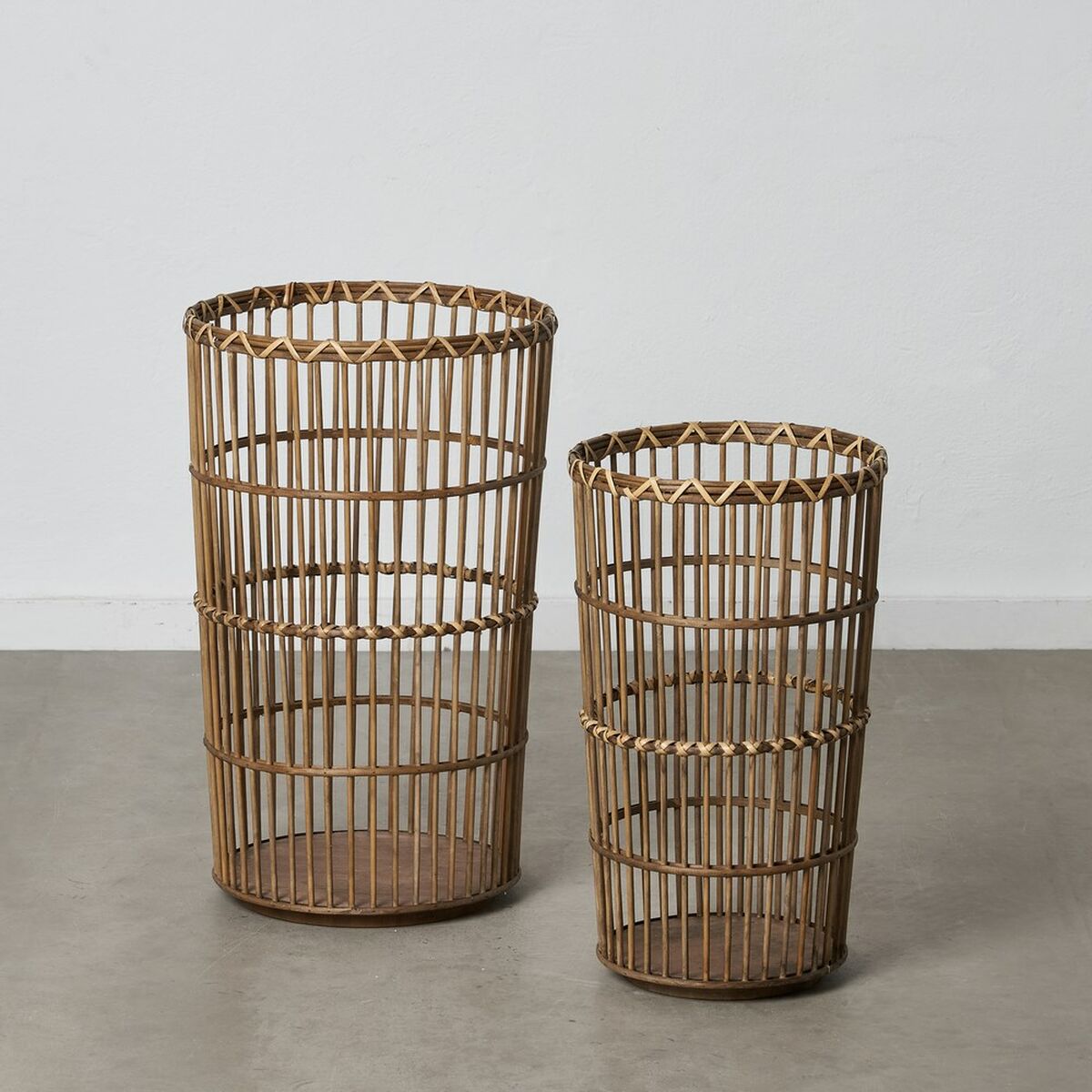 Basket Set 42 x 42 x 69 cm Natural Bamboo (2 Items)-2