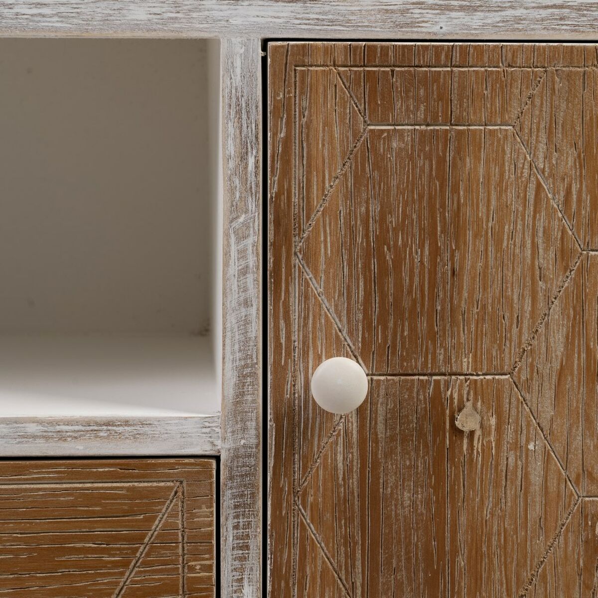 ТВ шкаф COUNTRY 150 x 35 x 53,5 cm Натуральный Белый древесина ели Деревянный MDF-4