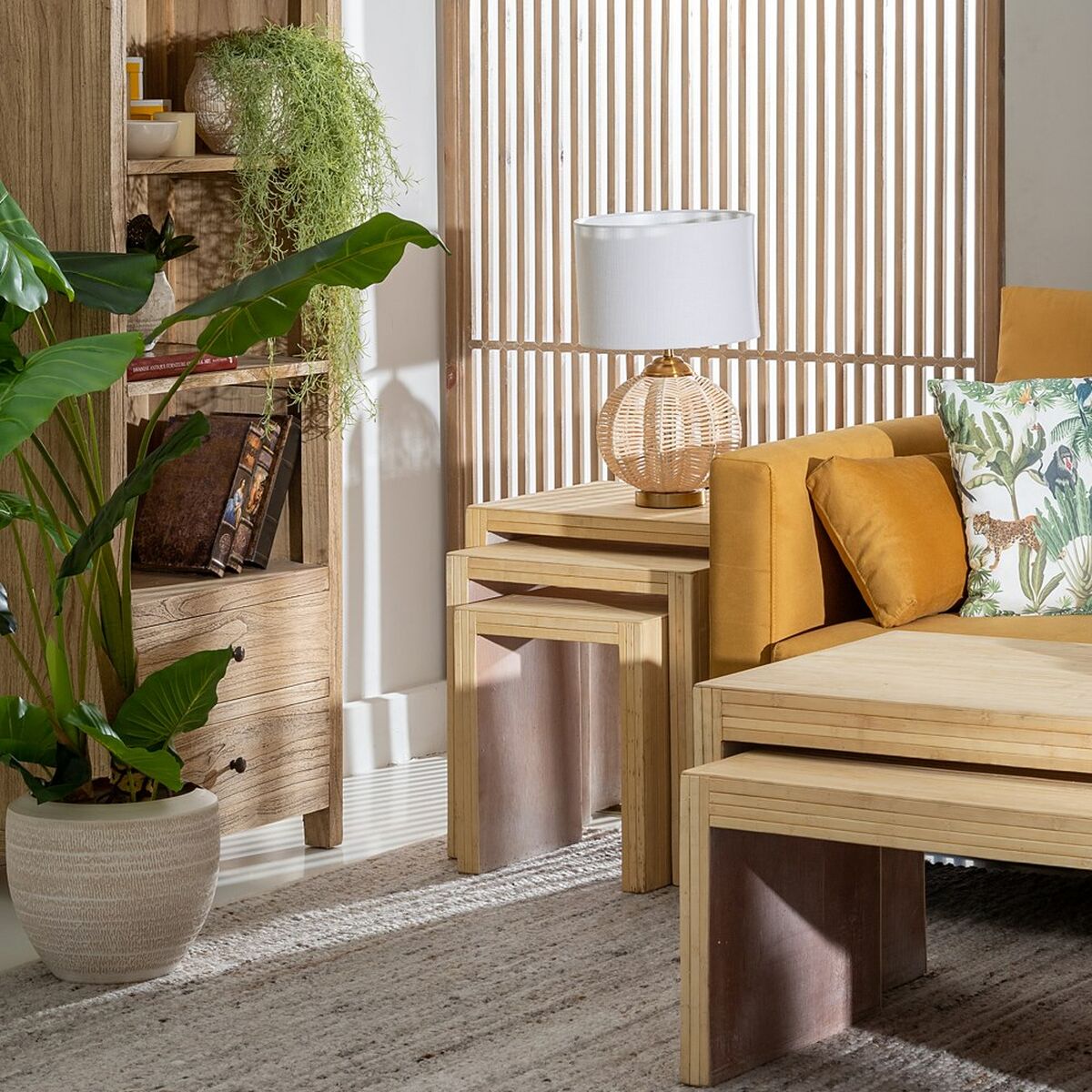 Вспомогательный стол 60 x 40,5 x 58 cm Натуральный-8