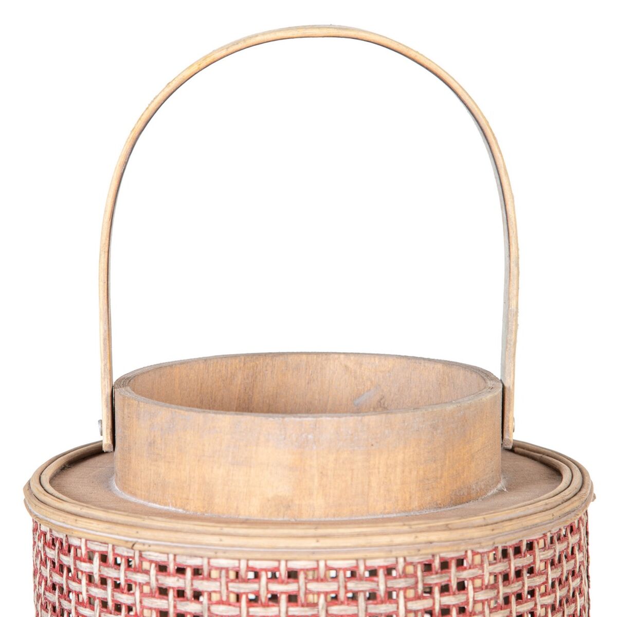 Lanterna 20,5 x 20,5 x 29 cm Candelabro Castanho Fibra Natural-5