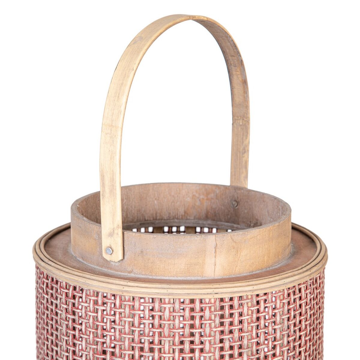 Фонарь 26 x 26 x 34,5 cm Подсвечник Коричневый Натуральное волокно-6